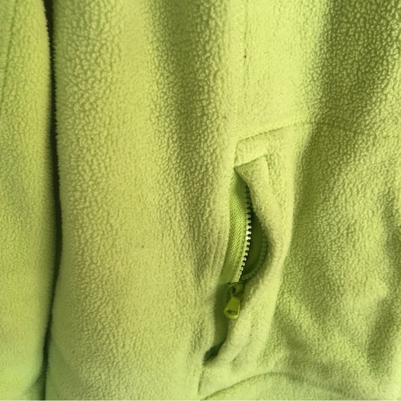 Calvin Klein Lime Grn Sweat Shirt Front Zip Long Sleeve Banded Cuff/Collar Polar - Picture 5 of 6